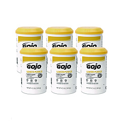 GOJO Lemon Pumice Hand Cleaner, Lemon Scent, 4.5 lb Tub, 6/Carton (0915)