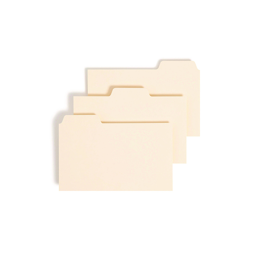 Smead Manila Card Guides, 1/3-Cut Top Tab, Blank, 3 x 5, Manila, 100/Box (55030)