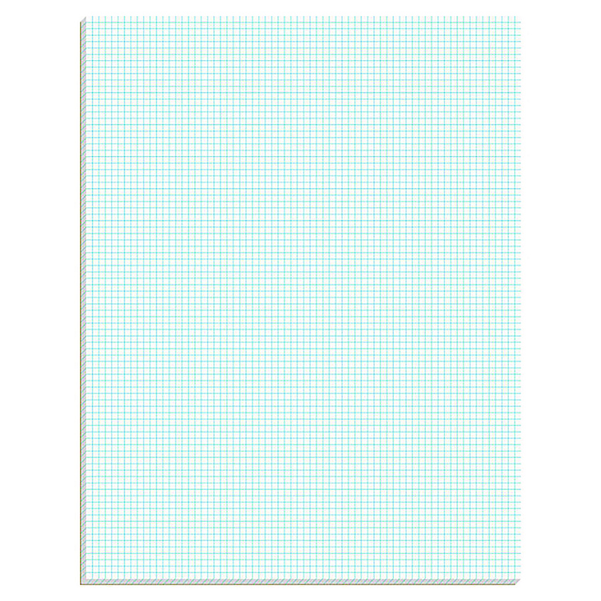 Ampad Quadrille Pads, Quadrille Rule (8 sq/in), 50 White (Heavyweight 20 lb Bond) 8.5 x 11 Sheets (22005)