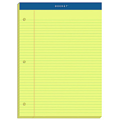 TOPS Double Docket Ruled Pads with Extra Sturdy Back, Medium/College Rule, 100 Canary-Yellow 8.5 x 11.75 Sheets (63383)