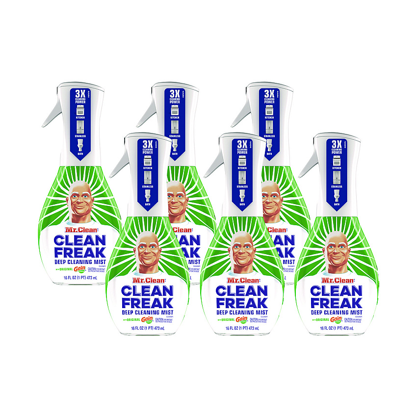 Mr. Clean Clean Freak Deep Cleaning Mist Multi-Surface Spray, Gain Original, 16 oz Spray Bottle, 6/Carton (79127)