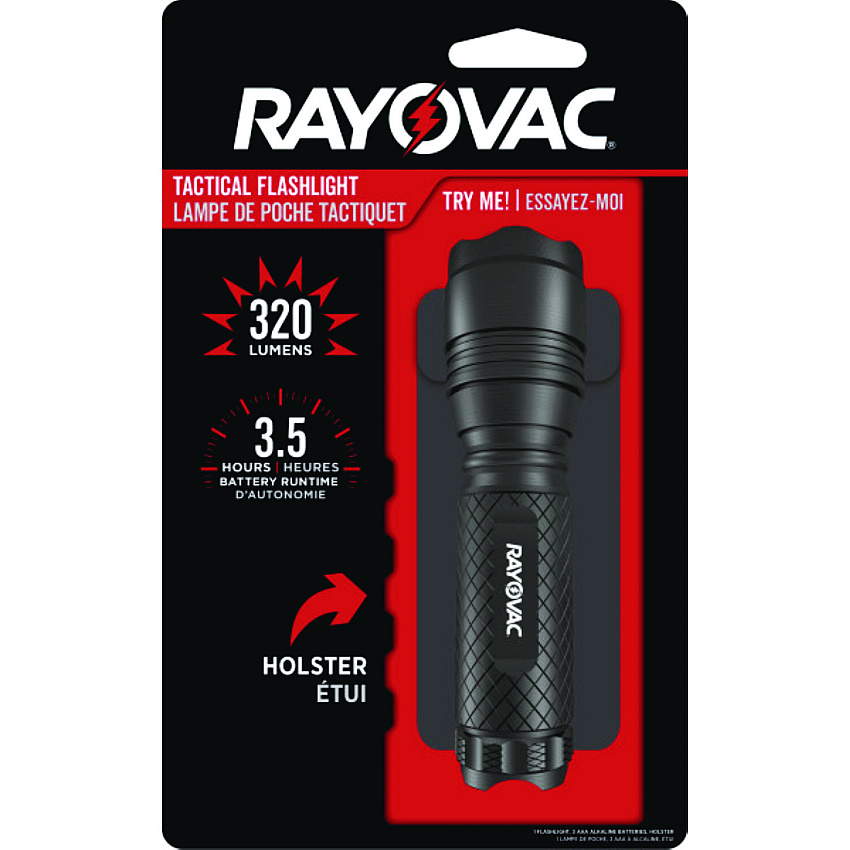Rayovac LED Aluminum Flashlight, 3 AAA Batteries (Included), Black (RN3AAABXT)