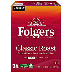 Folgers Gourmet Selections Classic Roast Coffee K-Cups, 24/Box (6685)