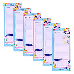 PUKKA PAD Magnetic To Do List, Unruled, 60 Multicolor Floral, 3.5 x 8.5 Sheets, 6/Pack (9206CD)