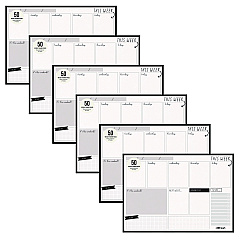 PUKKA PAD Weekly Planner Pad, 8.27 x 11.61, White/Black Sheets, 50-Weeks: Undated (9120CD)