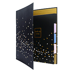 PUKKA PAD Rollbound Binder, 3 Rings, 1" Capacity, 11 x 8.5, Black/Gold/White (9641ROC)