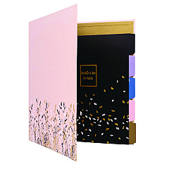 PUKKA PAD Rollbound Binder, 3 Rings, 1" Capacity, 11 x 8.5, Pink/Gold/Black/White (9642ROC)