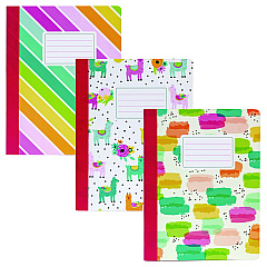 PUKKA PAD Composition Book, Medium/College Rule, Assorted Covers Colors, (70) 9.75 x 7.5 Sheets, 3/Pack (9095CD)