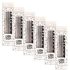 PUKKA PAD Carpe Diem Ballpoint Pen, Stick, Medium 0.7 mm, Black Ink, Assorted Black Collection, 4 Pens/Pack, 6 Packs/Box (9229CD)