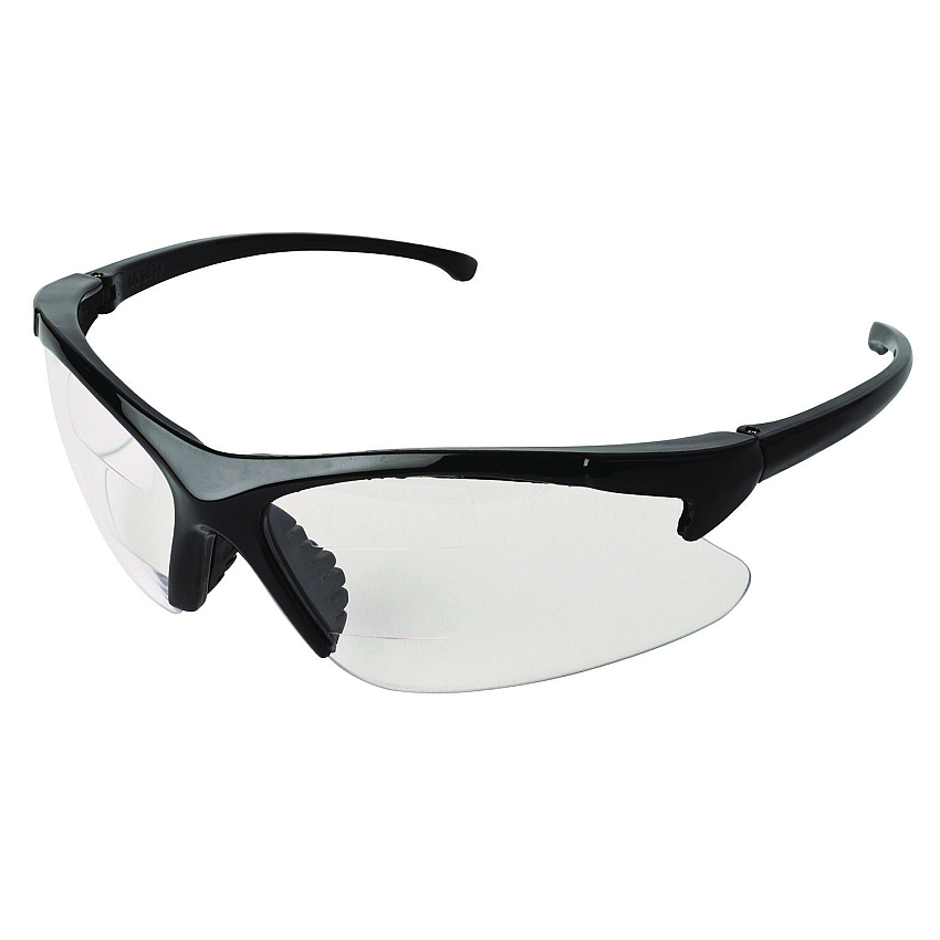 KleenGuard V60 30-06 Dual Readers Safety Glasses, Black Polycarbonate Frame, Clear Polycarbonate Lens, 6/Box (20387)