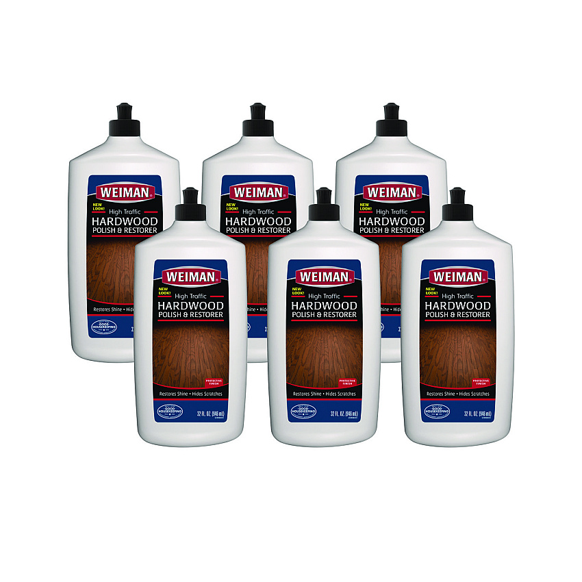 WEIMAN High Traffic Hardwood Polish and Restorer, 32 oz Squeeze Bottle, 6/Carton (523)