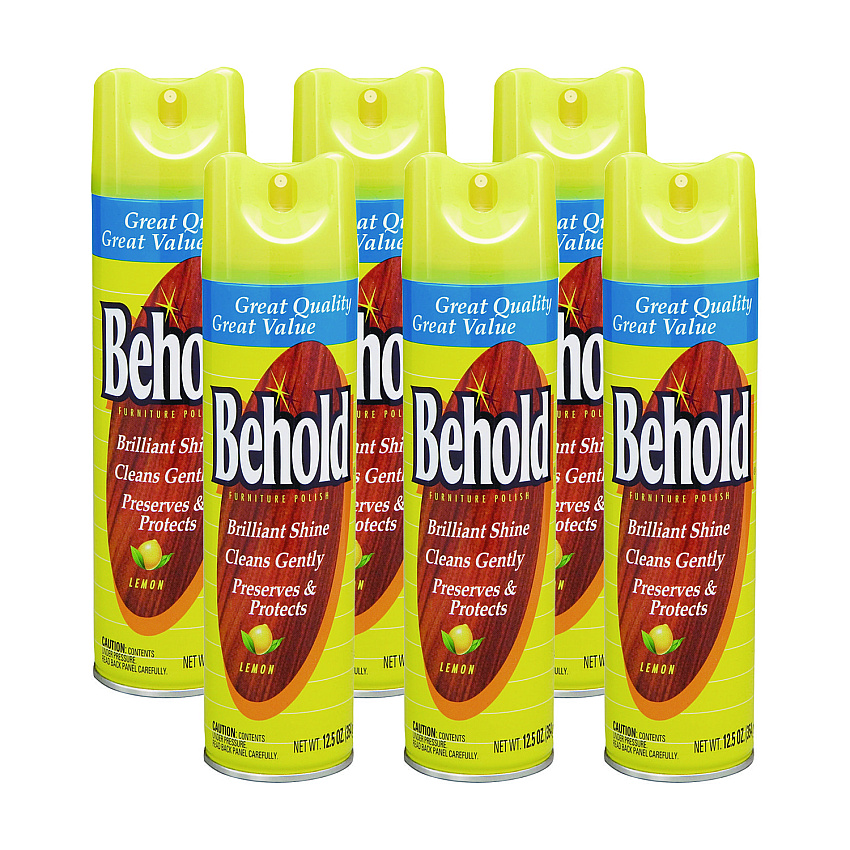 Diversey Behold Furniture Polish, Lemon, 12.5 oz Aerosol Spray, 6/Carton (CB520009)