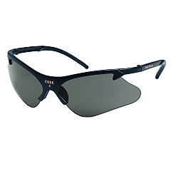 Smith &amp; Wesson Code 4 Safety Glasses, Black Polycarbonate Frame, Smoke Polycarbonate Lens, 12/Box (19836)