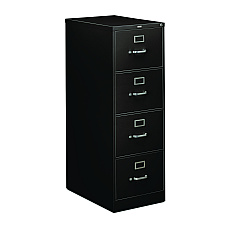 HON 310 Series Vertical File, 4 Legal-Size File Drawers, Black, 18.25" x 26.5" x 52" (314CPP)