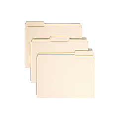 Smead Reinforced Tab Manila File Folders, 1/3-Cut Tabs: Assorted, Letter Size, 0.75" Expansion, 11-pt Manila, 100/Box (10334)