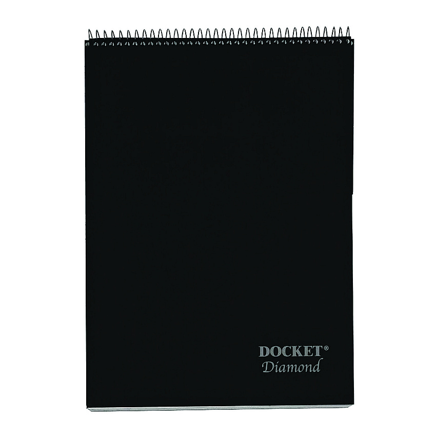 TOPS Docket Diamond Top-Wire Ruled Planning Pad, Wide/Legal Rule, Black Cover, 60 White 8.5 x 11.75 Sheets (63978)