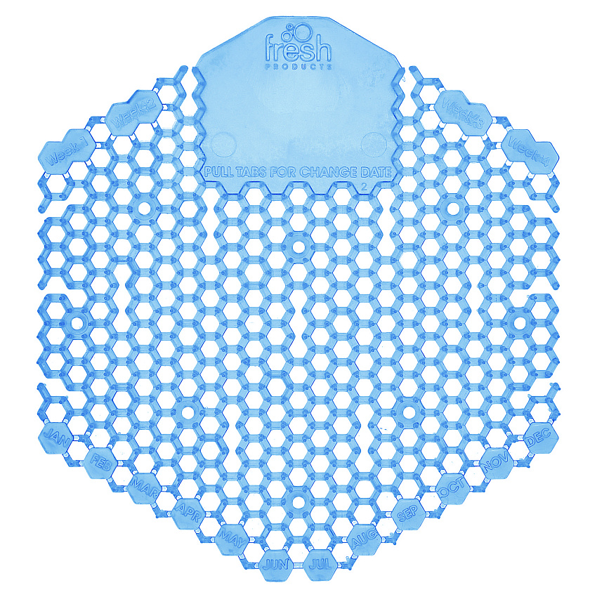 Fresh Products Wave 3D Urinal Deodorizer Screen, Cotton Blossom Scent, Blue, 10/Box (3WDS60CBLBX)