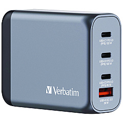 Verbatim 100 W 4-Port GaN Wall Charger, Black/Gray (32202)