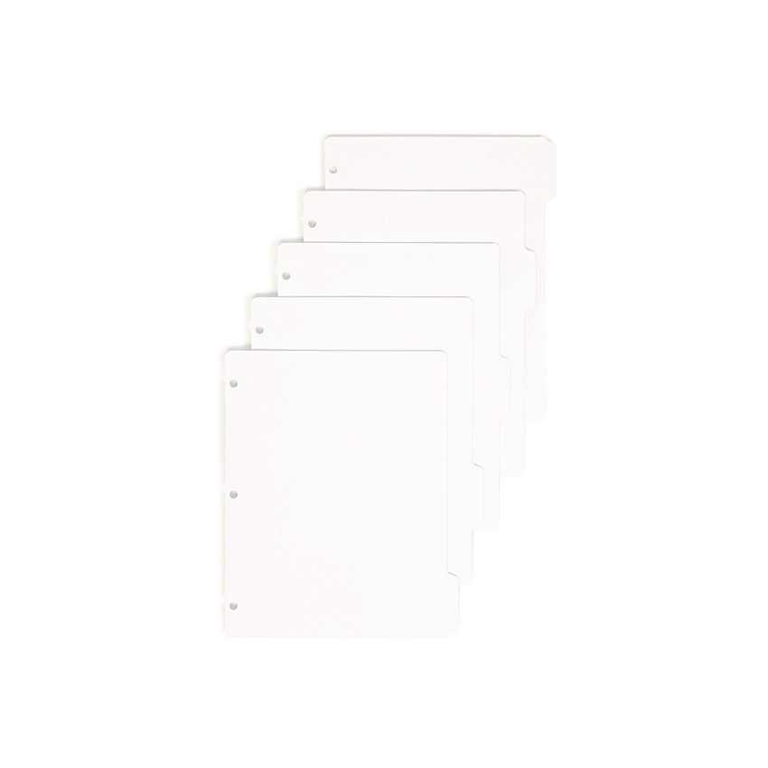 Smead Three-Ring Binder Index Divider, 5-Tab, 11 x 8.5, White, 20 Sets (89415)