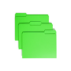 Smead Colored File Folders, 1/3-Cut Tabs: Assorted, Letter Size, 0.75" Expansion, Green, 100/Box (12143)