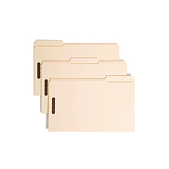 Smead Top Tab Fastener Folders, 1/3-Cut Tabs: Assorted, 2 Fasteners, Legal Size, 11-pt Manila Exterior, 50/Box (19537)