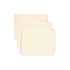 Smead Heavyweight Manila End Tab Folders, 9.5" High Front, Straight Tabs, Letter Size, 0.75" Expansion, Manila, 100/Box (24110)