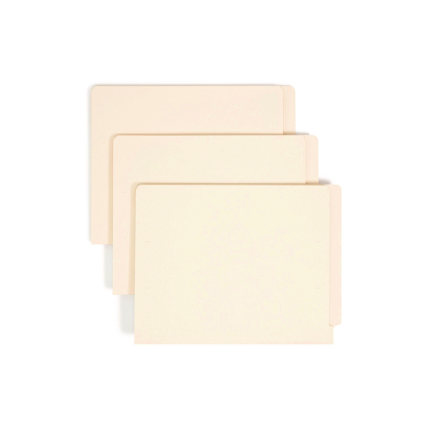 Smead Heavyweight Manila End Tab Folders, 9.5" High Front, Straight Tabs, Letter Size, 0.75" Expansion, Manila, 100/Box (24110)
