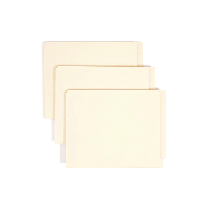 Smead Manila End Tab Fastener Folders with Reinforced Tabs, 11-pt Manila, 2 Fasteners, Letter Size, Manila Exterior, 50/Box (34115)