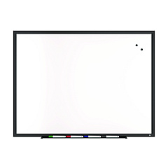 TRU RED Magnetic Porcelain Dry Erase Board, 48" x 36", White Surface, Black Aluminum Frame (TR61189)