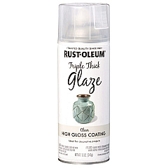 Rust-Oleum Specialty Triple Thick Glaze Spray Paint, High Gloss Clear, 12 oz Aerosol Can, 6/Carton (301416)