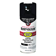 Rust-Oleum Stops Rust 5-in-1 Spray Paint, Satin Black, 12 oz Aerosol Can (376869EA)