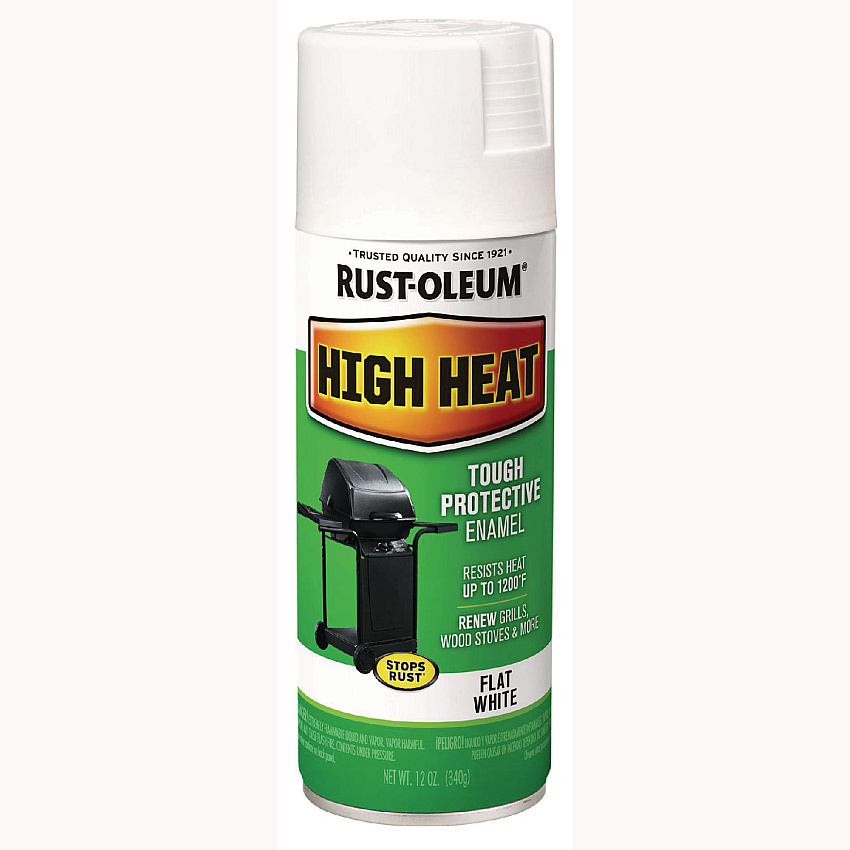 Rust-Oleum High Heat Enamel Spray Paint, Flat White, 12 oz Aerosol Can (7751830EA)