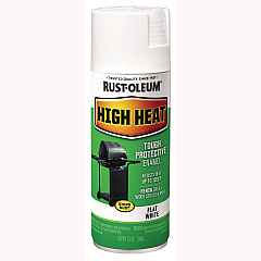 Rust-Oleum High Heat Enamel Spray Paint, Flat White, 12 oz Aerosol Can, 6/Carton (7751830)