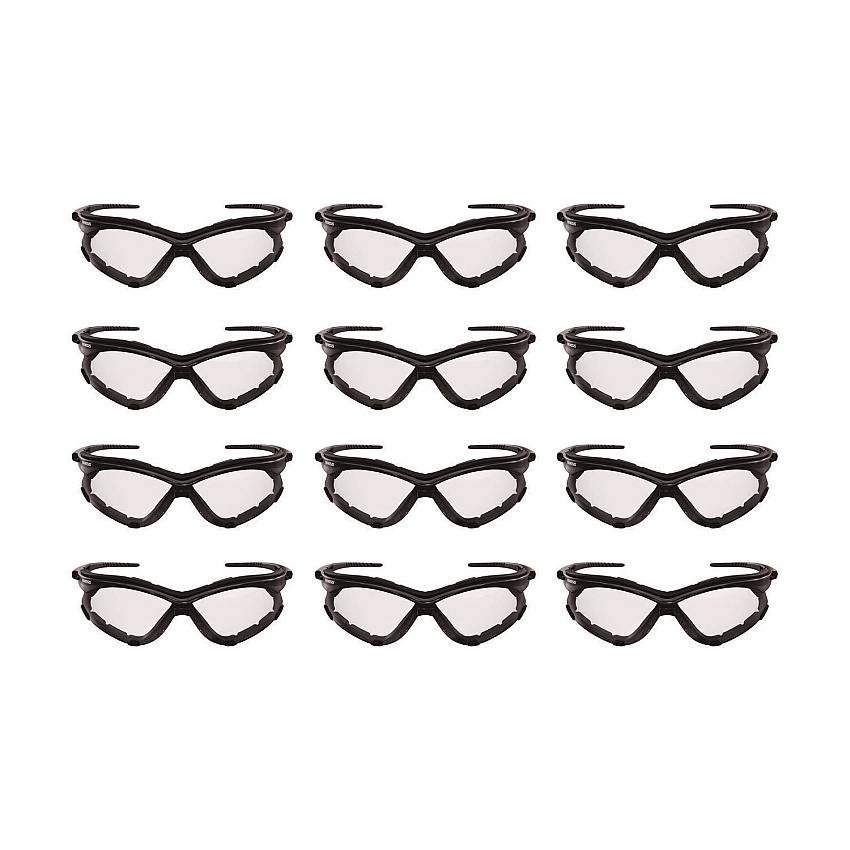 KleenGuard V30 Nemesi Foam Safety Glasses, Black Nylon Frame, Clear Polycarbonate Lens, 12/Carton (65335)