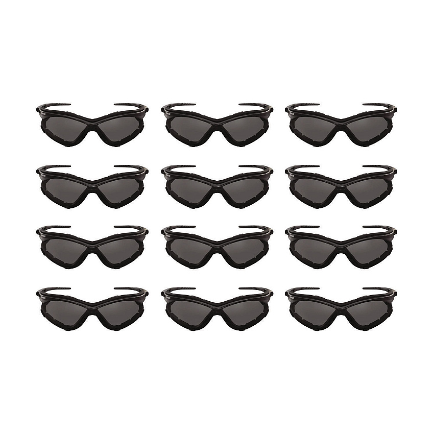 KleenGuard V30 Nemesis Foam Safety Glasses, Black Nylon Frame, Smoke Polycarbonate Lens, 12/Carton (65336)
