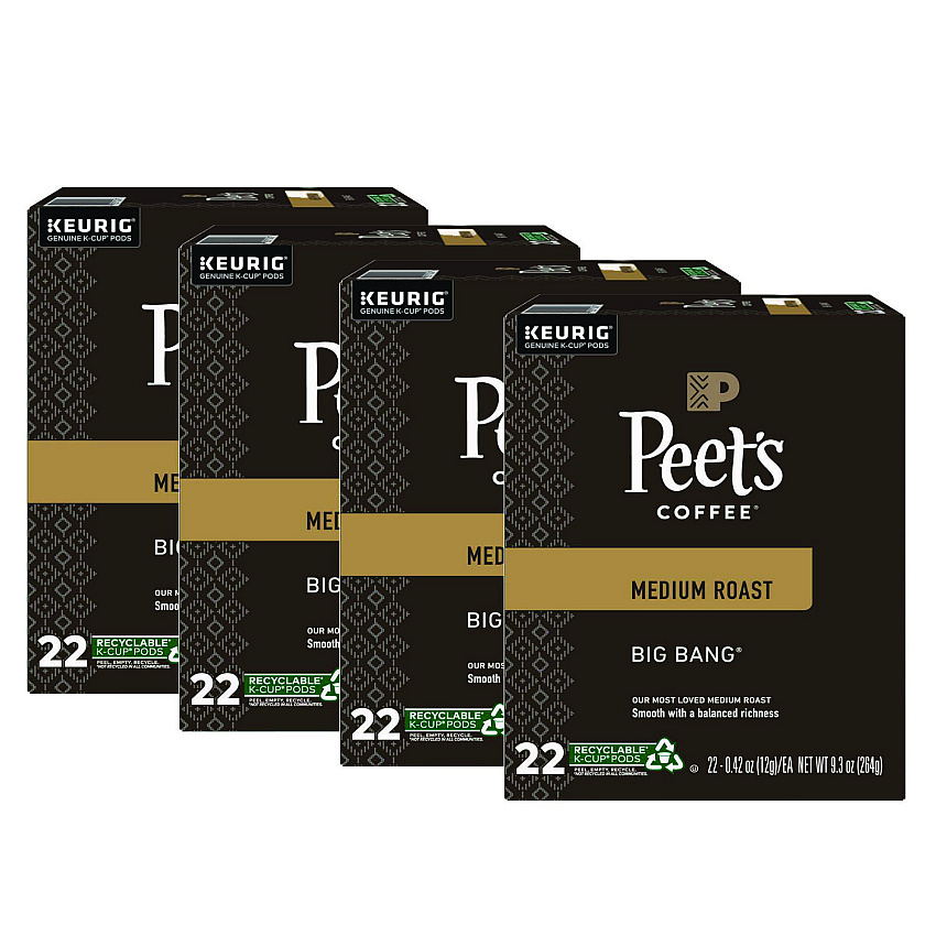 Peet's Coffee & Tea Big Bang K-Cups, 88/Carton (6664CT)