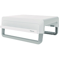 Fellowes Breyta Monitor Stand, 13.94" x 11.97" x 3.25" to 6", White, Supports 33 lbs (100098565)