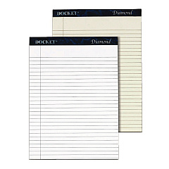 TOPS Docket Diamond Ruled Pads, Wide/Legal Rule, 50 White 8.5 x 11.75 Sheets, 2/Box (63975)