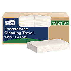Tork Foodservice Cleaning Towel, 1-Ply, 5 x 10.75, White, 150 Sheets/Carton (192197)