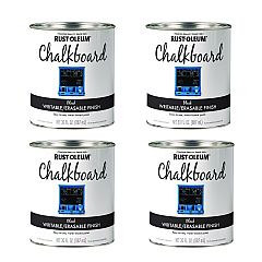 Rust-Oleum Chalkboard Paint, Matte Black, Quart Can, 4/Carton (301450)