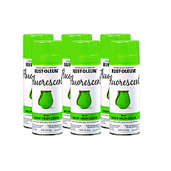 Rust-Oleum Specialty Fluorescent Spray Paint, Flat Fluorescent Green, 11 oz Aerosol Can, 6/Carton (342417)