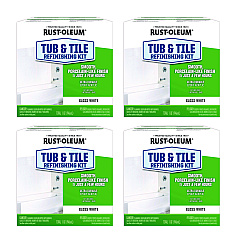 Rust-Oleum Specialty Tub and Tile Refinishing Kit, Gloss White, Quart, 4 Kits/Carton (384165)