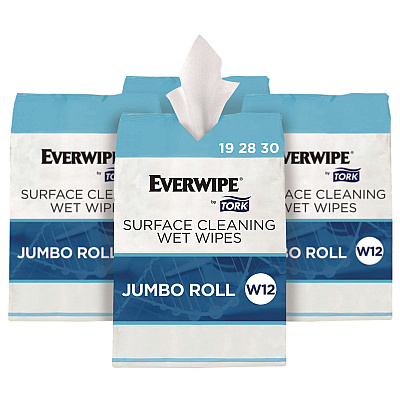 Tork Surface Cleaning Wet Wipe, 1-Ply, 6 x 6, Lemon, White, 900 Sheets, 4/Carton (192830)
