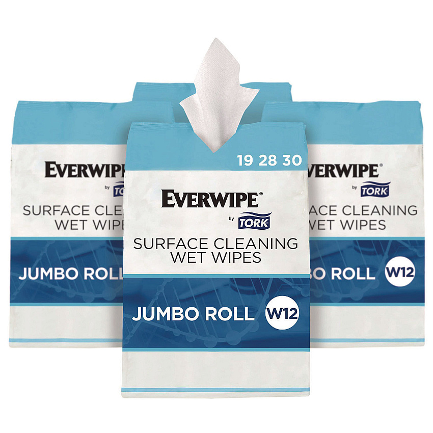 Tork Surface Cleaning Wet Wipe, 1-Ply, 6 x 6, Lemon, White, 900 Sheets, 4/Carton (192830)