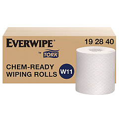 Tork Chem-Ready Wiping Rolls, 1-Ply, 12 x 5.25, White, 180 Sheets, 6 Rolls/Carton (192840)