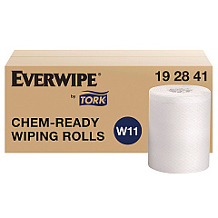 Tork Chem-Ready Wiping Rolls, 1-Ply, 12 x 12, White, 90 Sheets, 6 Rolls/Carton (192841)