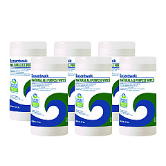 Boardwalk Natural All Purpose Wipes, 7 x 8, Unscented, 75 Wipes/Canister, 6/Carton (BWK4736)