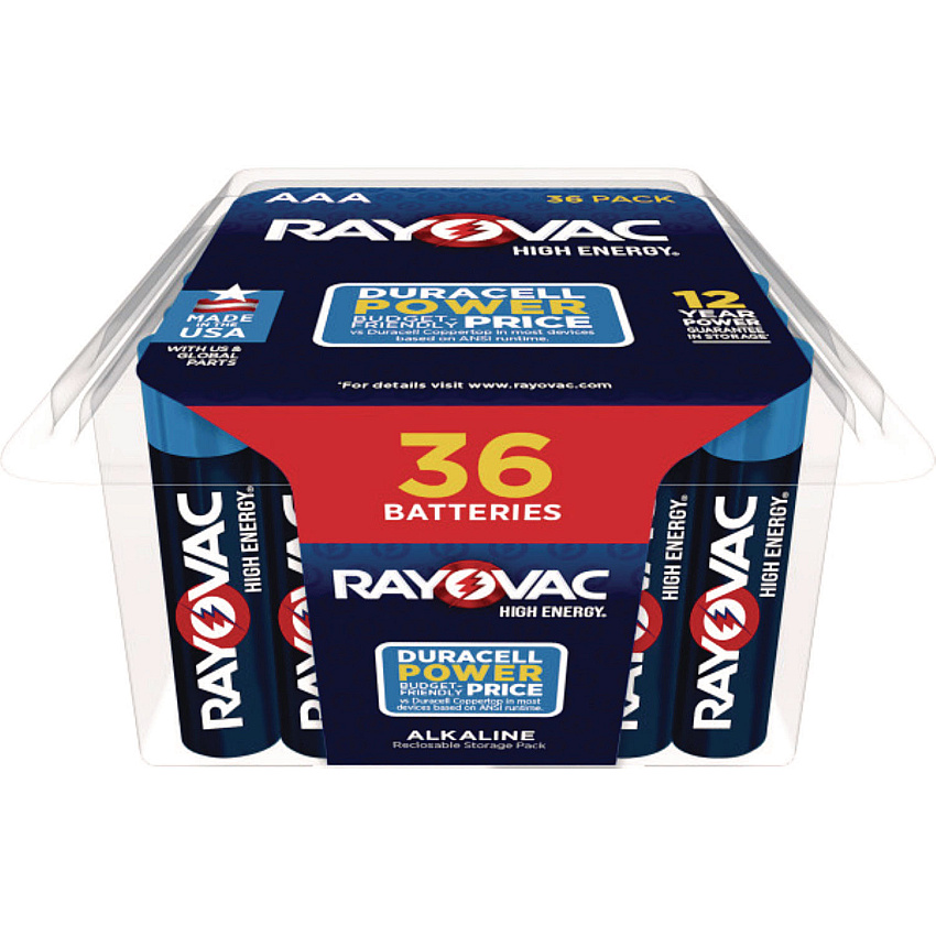Rayovac Alkaline AAA Batteries, 36/Pack (82436PPK)