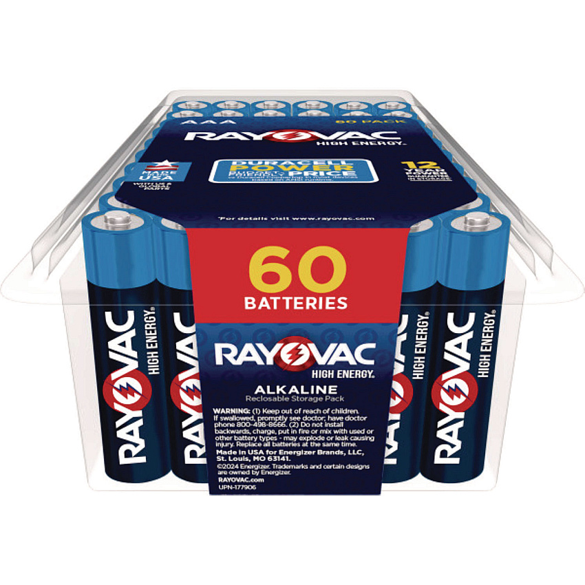 Rayovac Alkaline AAA Batteries, 60/Pack (82460PPK)