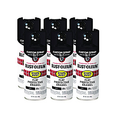 Rust-Oleum Stops Rust 5-in-1 Spray Paint, Flat Black, 12 oz Aerosol Can, 6/Carton (376855)